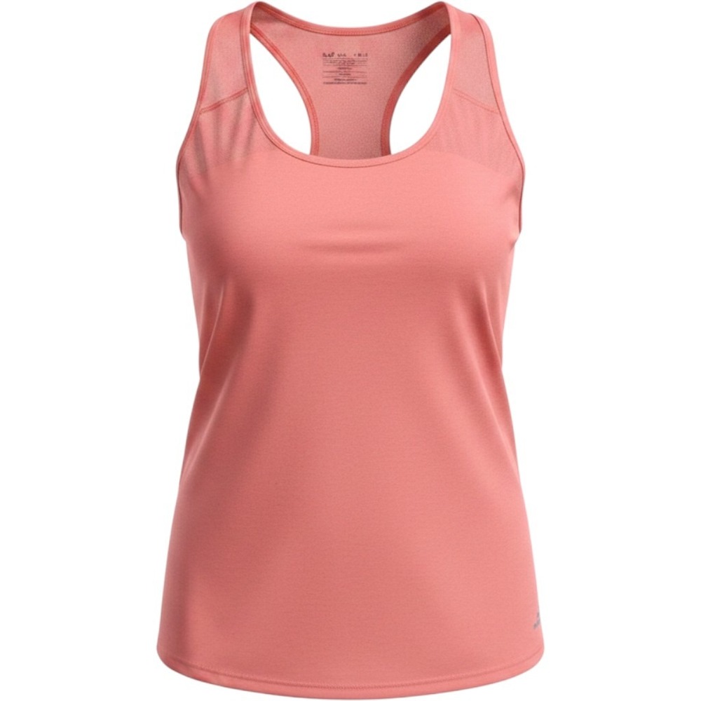 BCG Plus Womens 1X Racerback Active Tank Top Coral Pink Heather Mesh Trim